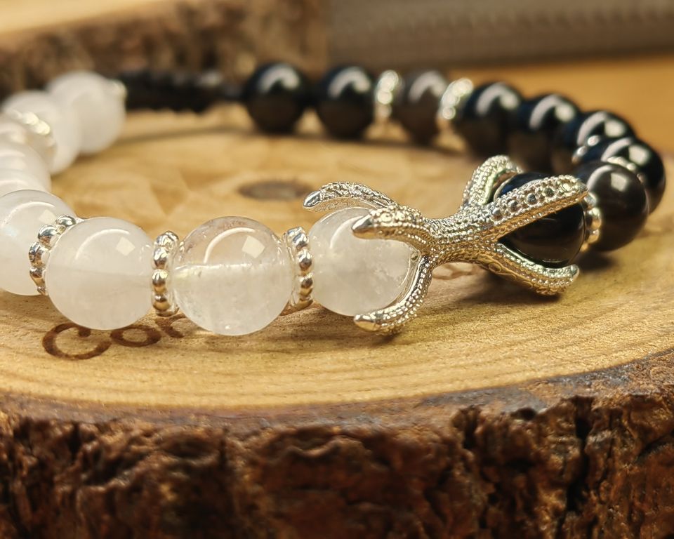 Garras de Dragon plata turmalina y piedra luna 2