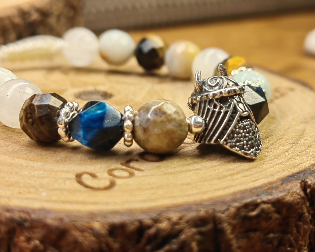 Vikingo plata piedra luna ojo de tigre 2