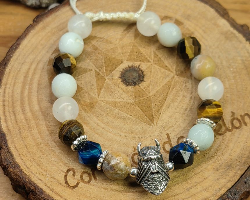 Vikingo plata piedra luna ojo de tigre - Imagen 2